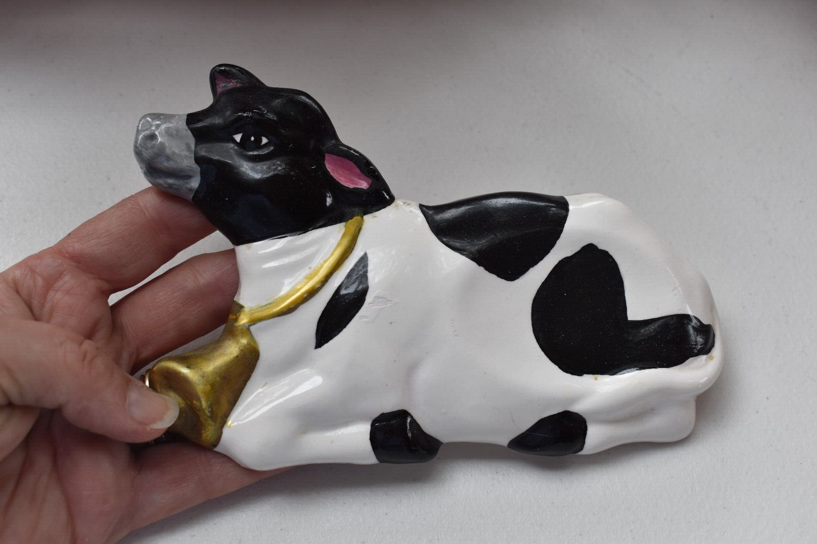 HOLSTEIN COW SPOON REST Vintage 1990’s ACME International Ceramic Hand-Painted