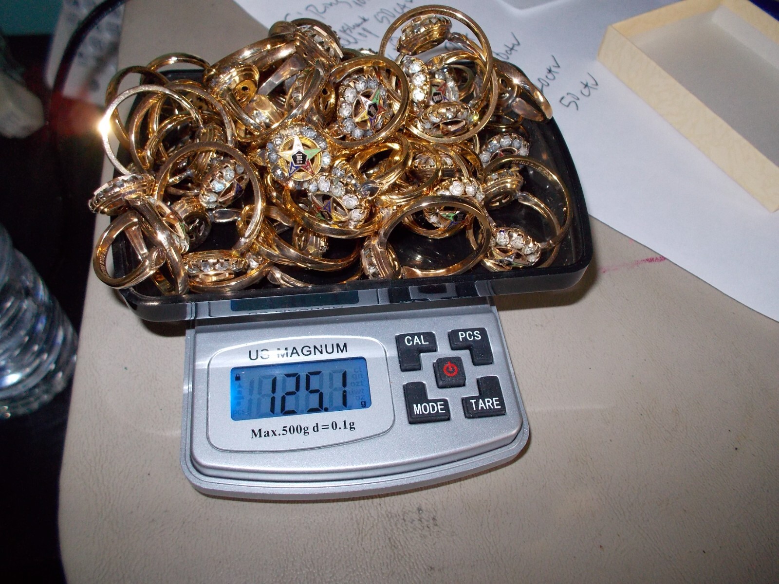 RARE-Order Eastern Star 10k gold fill HEART rhinestone RING 3,4,10,12 +