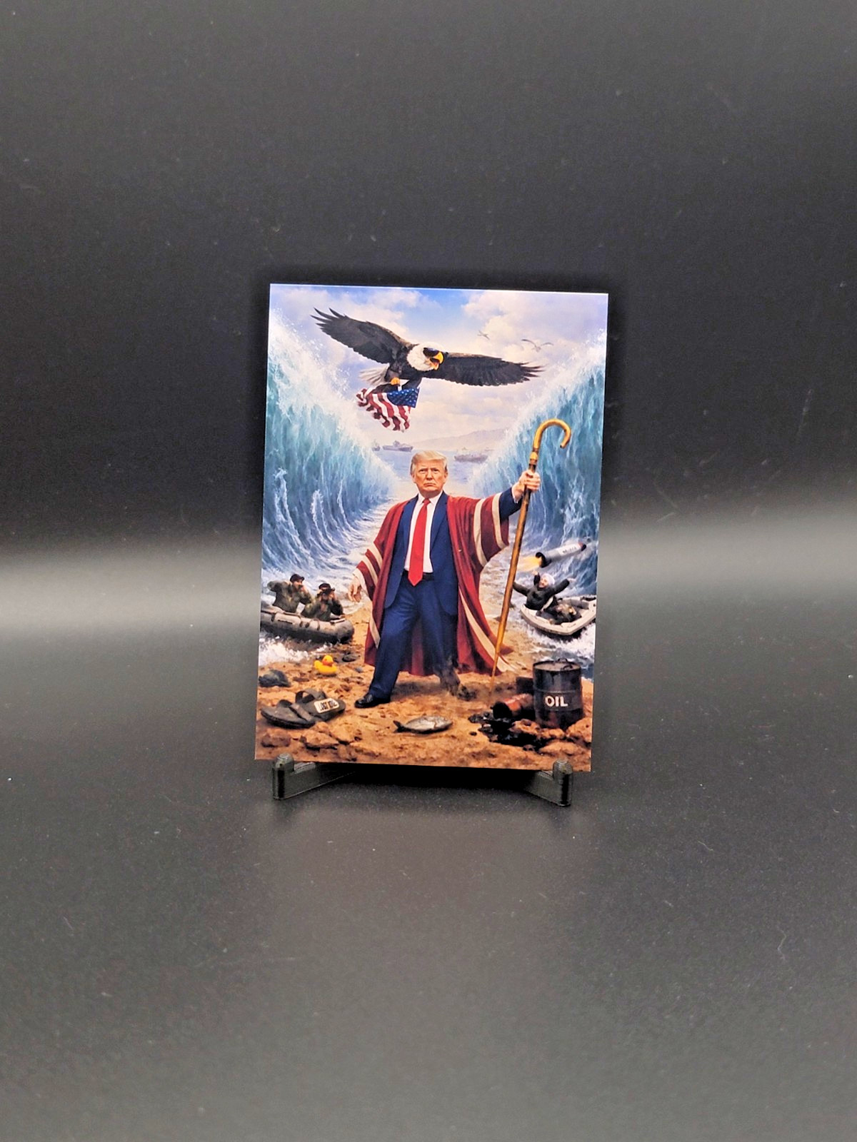 ACEO Custom Art Card – President Donald Trump – Opens the Strait of Hormuz