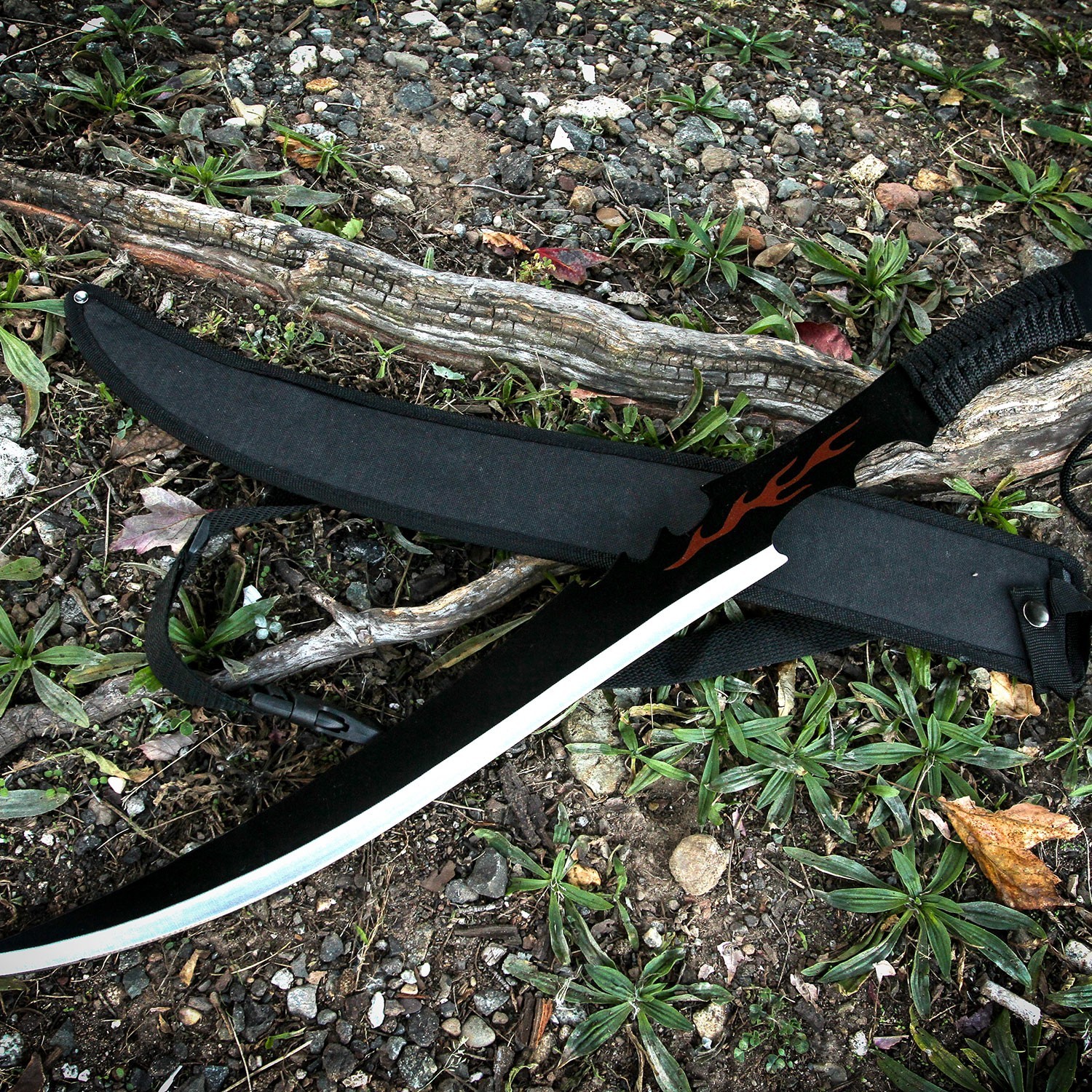 BladesUSA Fantasy Samurai Sword w/Cord Wrapped Handle, Sheath, & Shoulder Strap