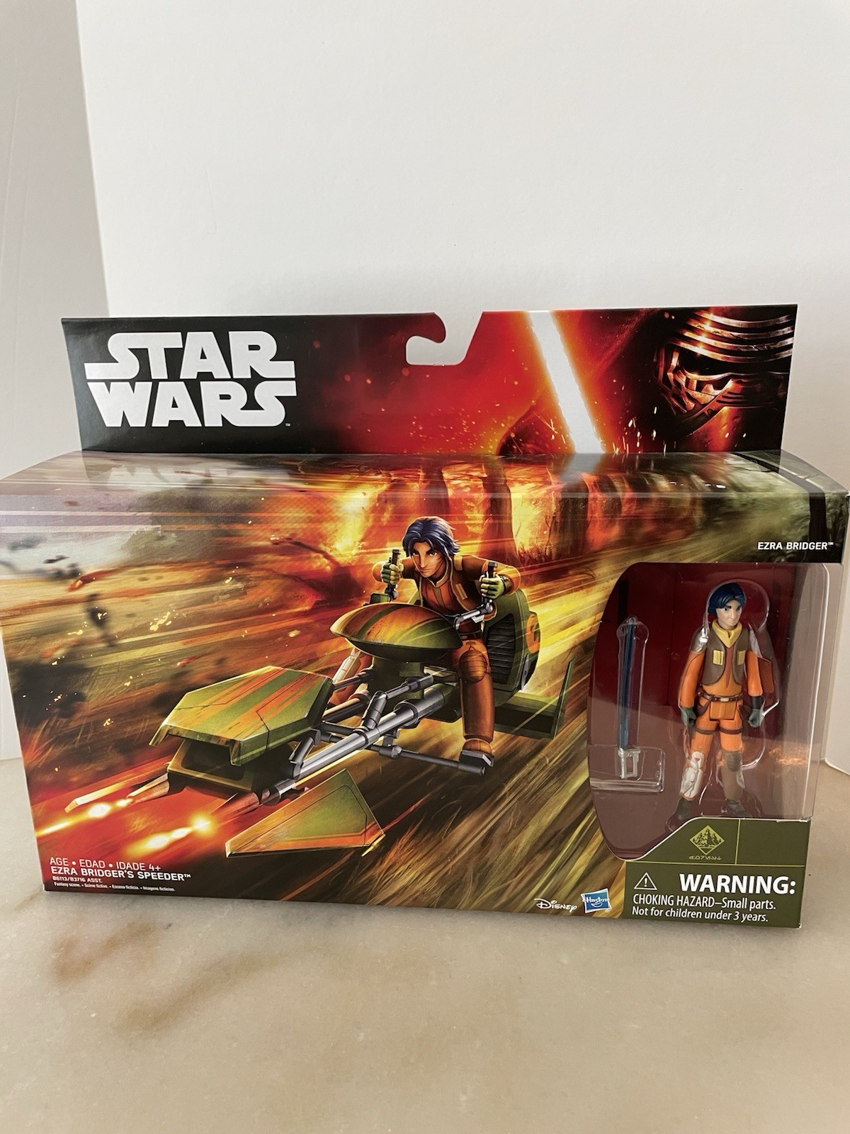3 Hasbro Star Wars Figures Ezra Bridgers Speeder, Enfys Nest Swoop Bike And BB-8