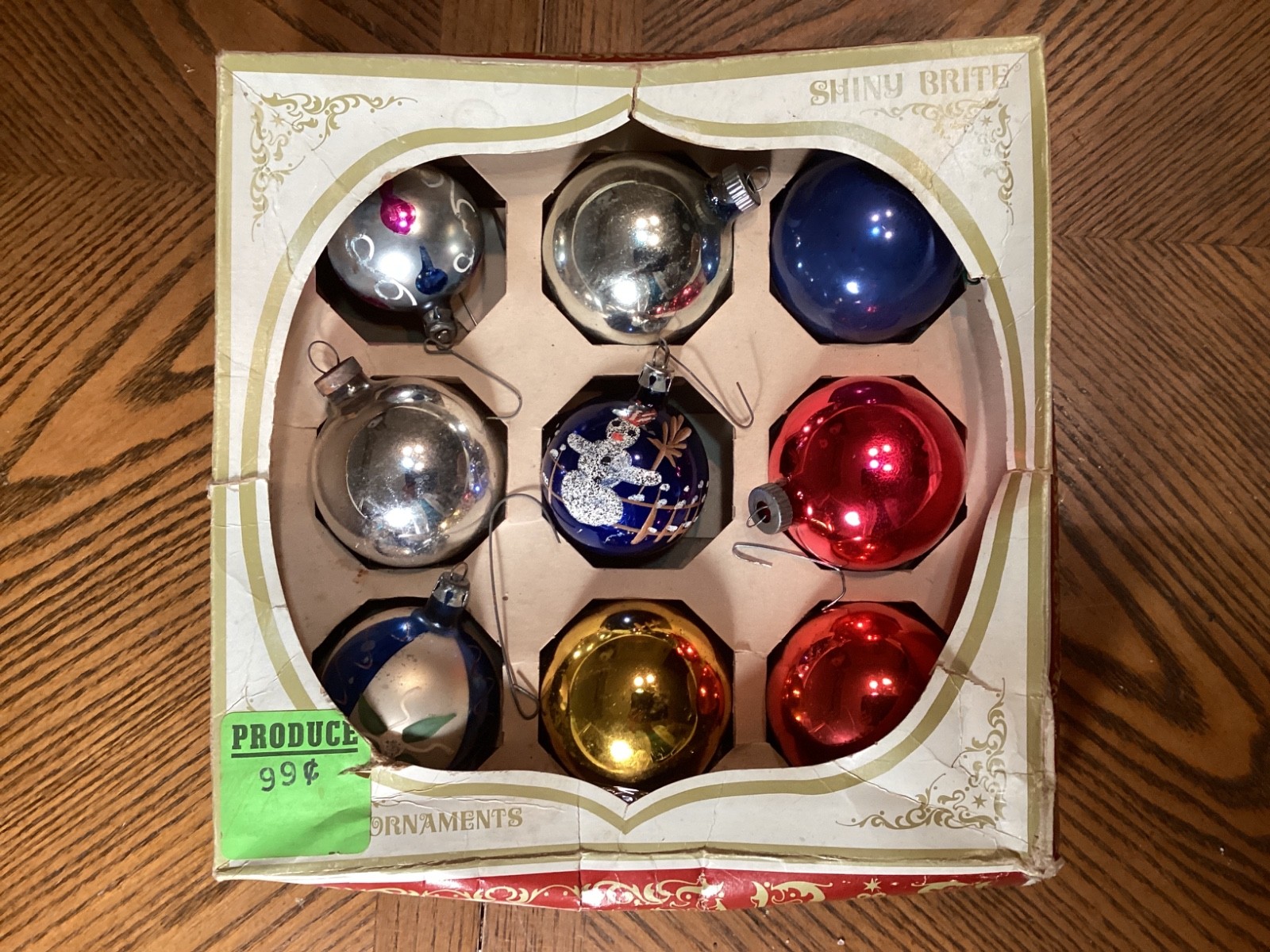 Hand Decorated & Solid Color Glass Christmas Tree Ornaments Lot/16 E4