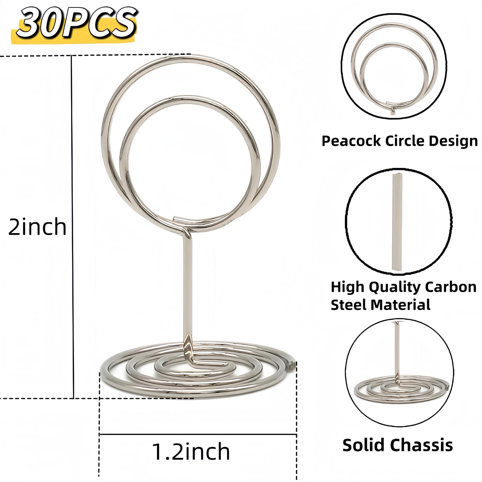 30Pcs Table Number Holders,Wire Place Card Holder Table Sign Holder Name Menu…