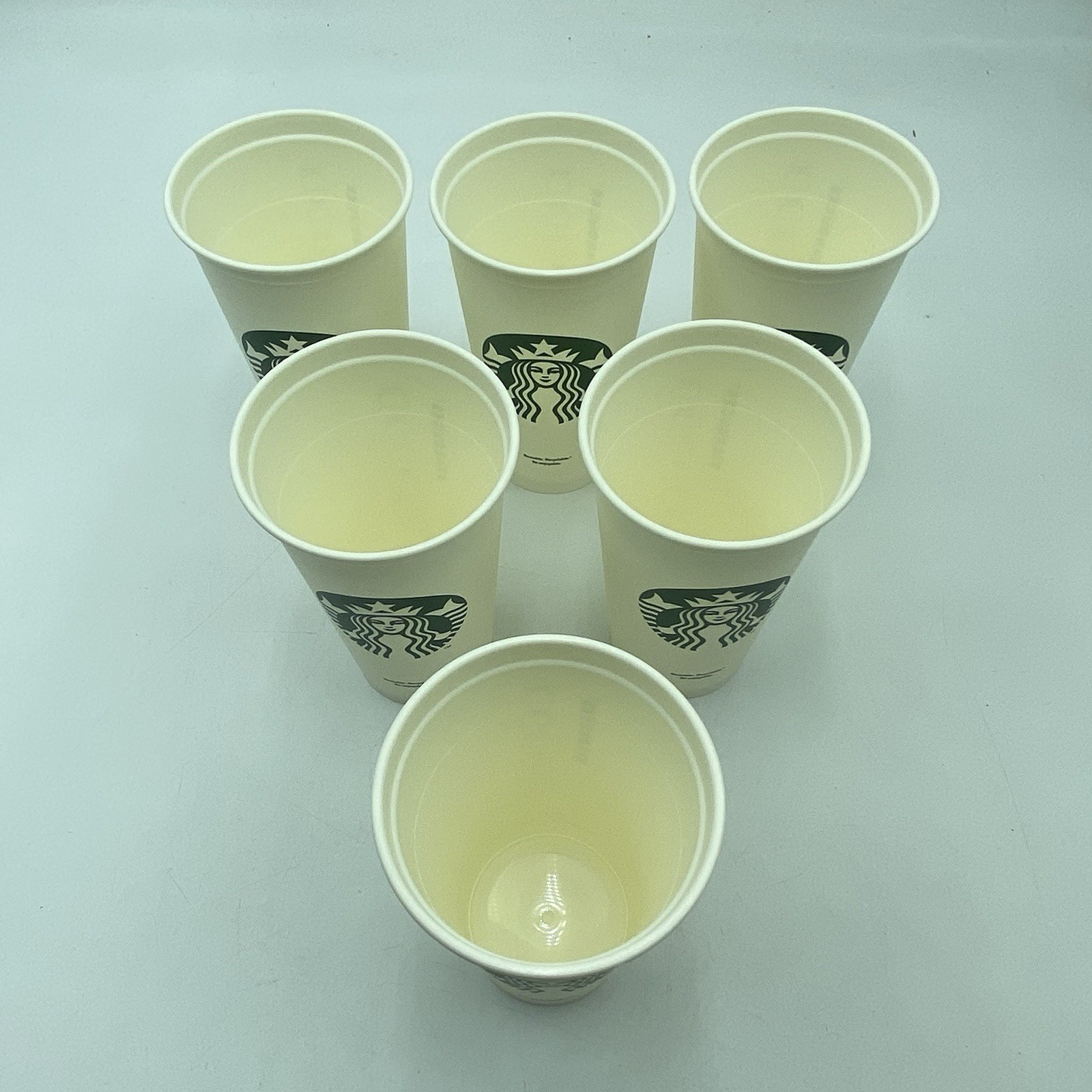 6x Starbucks 16oz Reuseable Hard Plastic Logo Grande Tall Coffee Cups
