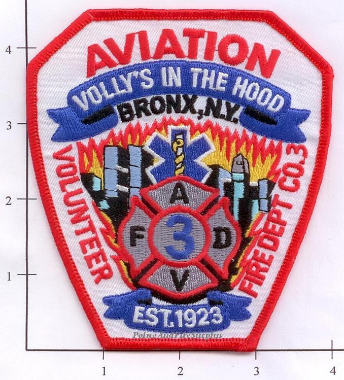 New York City NY Fire Dept Aviation Volunteer Fire Company 3 Fire Dept Patch