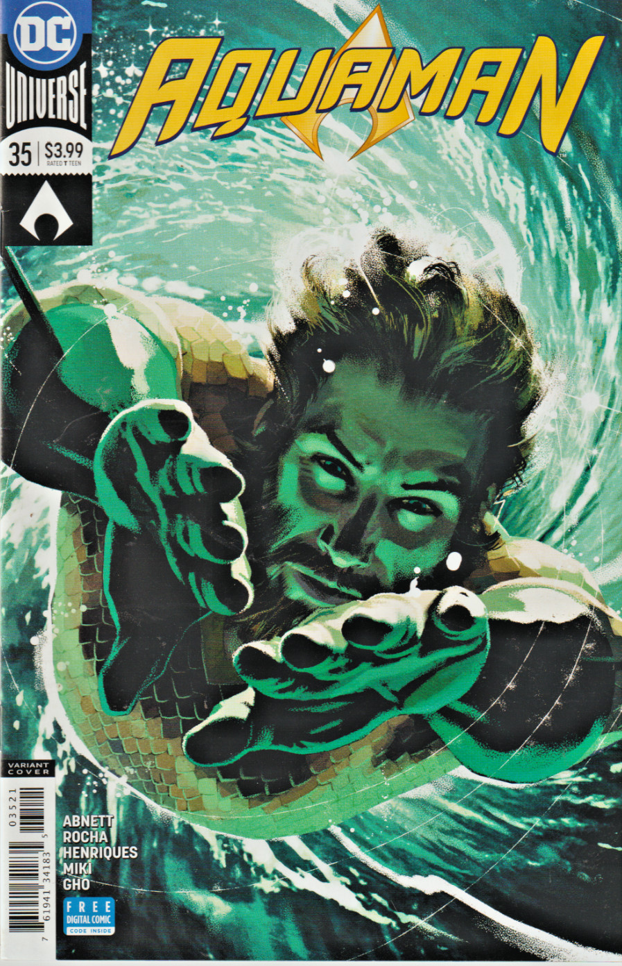 AQUAMAN #35 JOSHUA MIDDLETON VARIANT WITH DIGITAL CODES DC 2018 NICE!!!