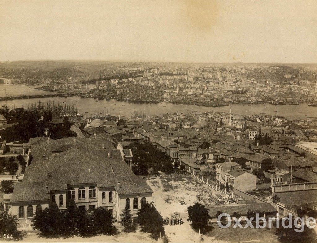 Ottoman Empire CONSTANTINOPLE GALATA Albumen Photo ISTANBUL Turkey Turkish 1880