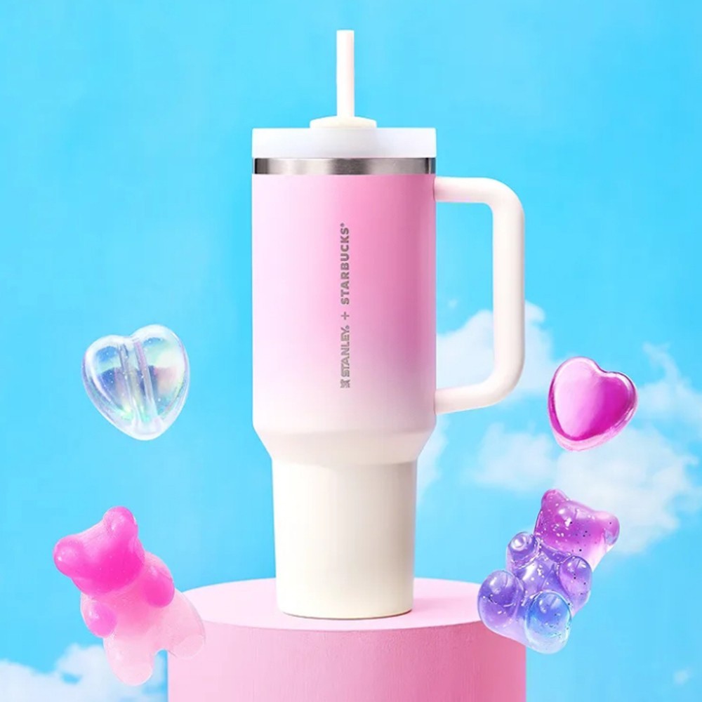 Starbucks Korea SS Cotton Candy Stanley Quencher Tumbler 1183ml Limited Edition