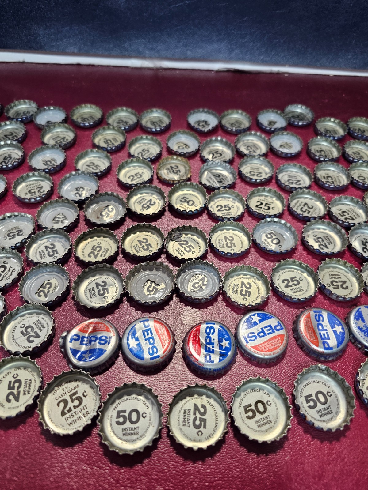 Vintage Pepsi Challenge CONTEST 100 + Bottle Tops $ winners Mount dew Diet