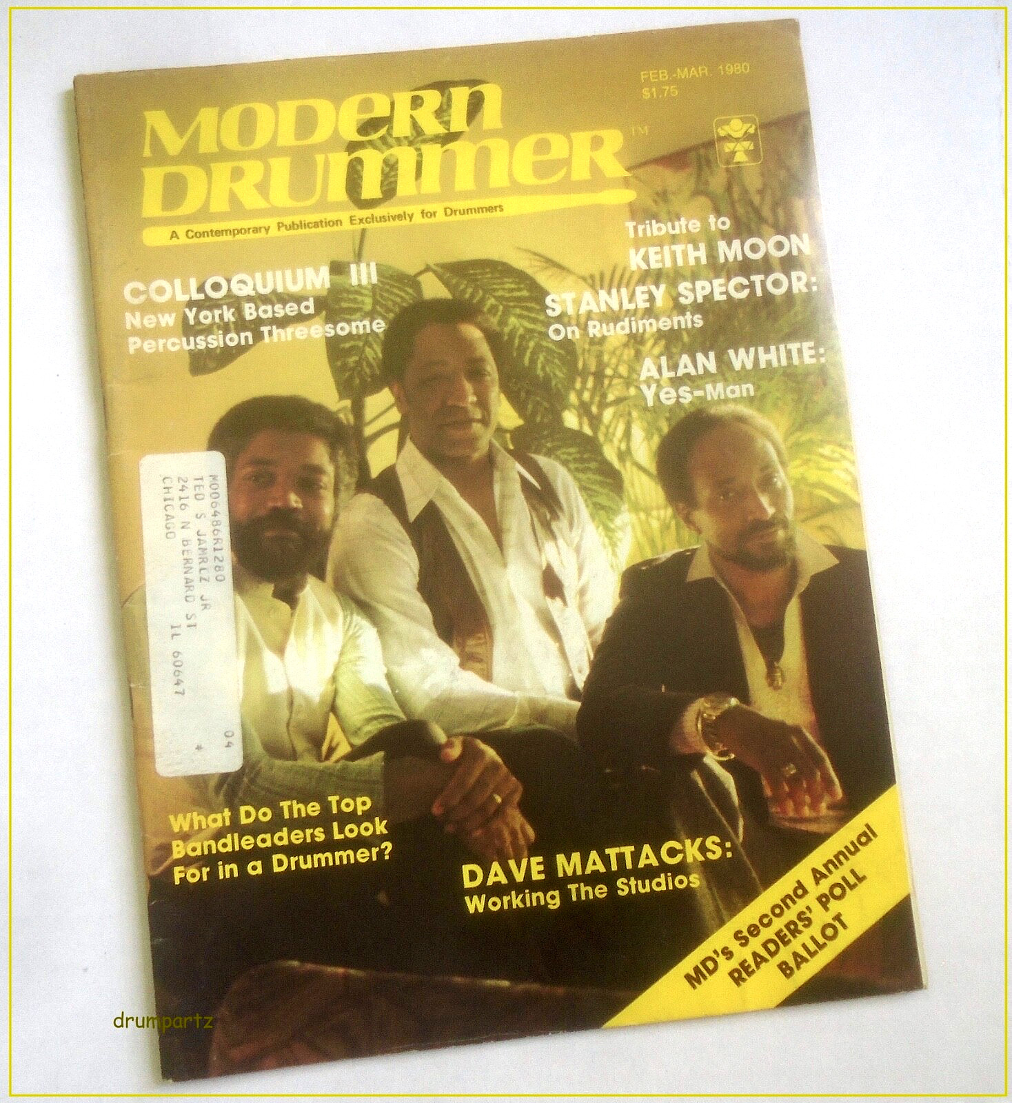 MODERN DRUMMER – Feb March 1980 – COLLOQUIUM III + Alan White of Yes