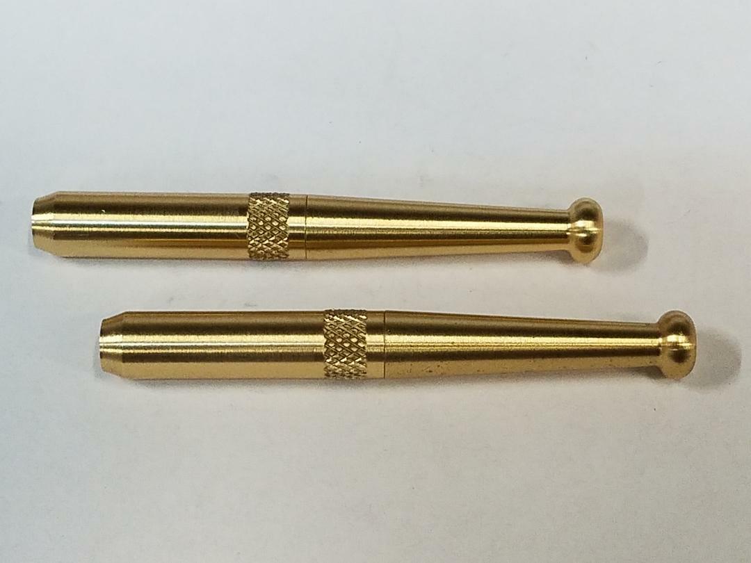 TWO REAL BRASS METAL ONE HITTER PIPE DUGOUT BAT 3″ MADE IN USA !! TOBACCO