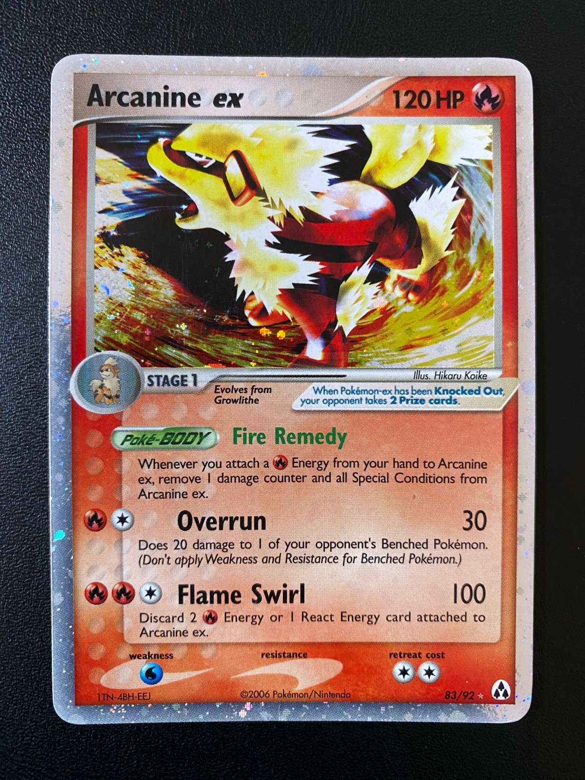 POKEMON ARCANINE EX HOLO RARE 83/92 LEGEND MAKER ENGLISH EX