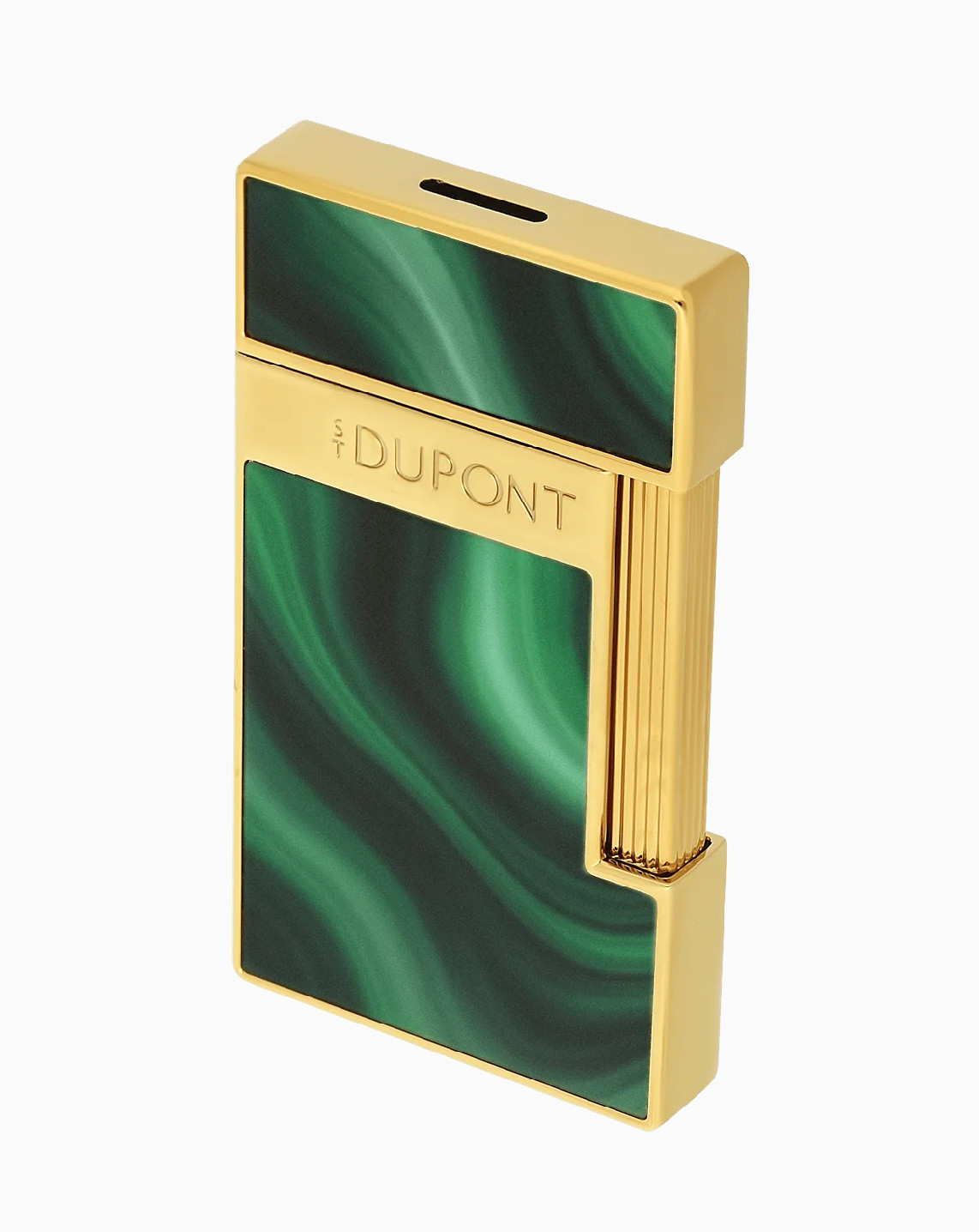 S.T. Dupont Slimmy Green Geode Lacquer & Gold Lighter, 028036, 28036, NIB