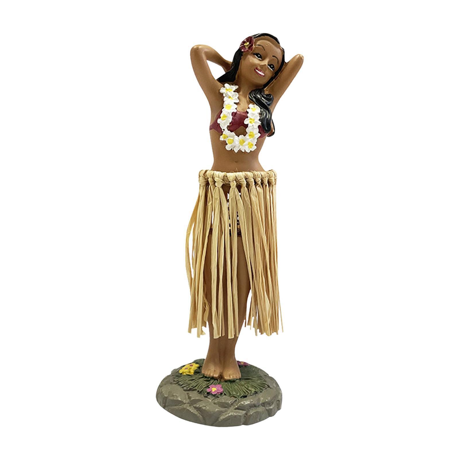Hawaiian Hula Lady Dancing Dashboard Doll – 6.3″Car Doll Hawaii Souvenir,Natural