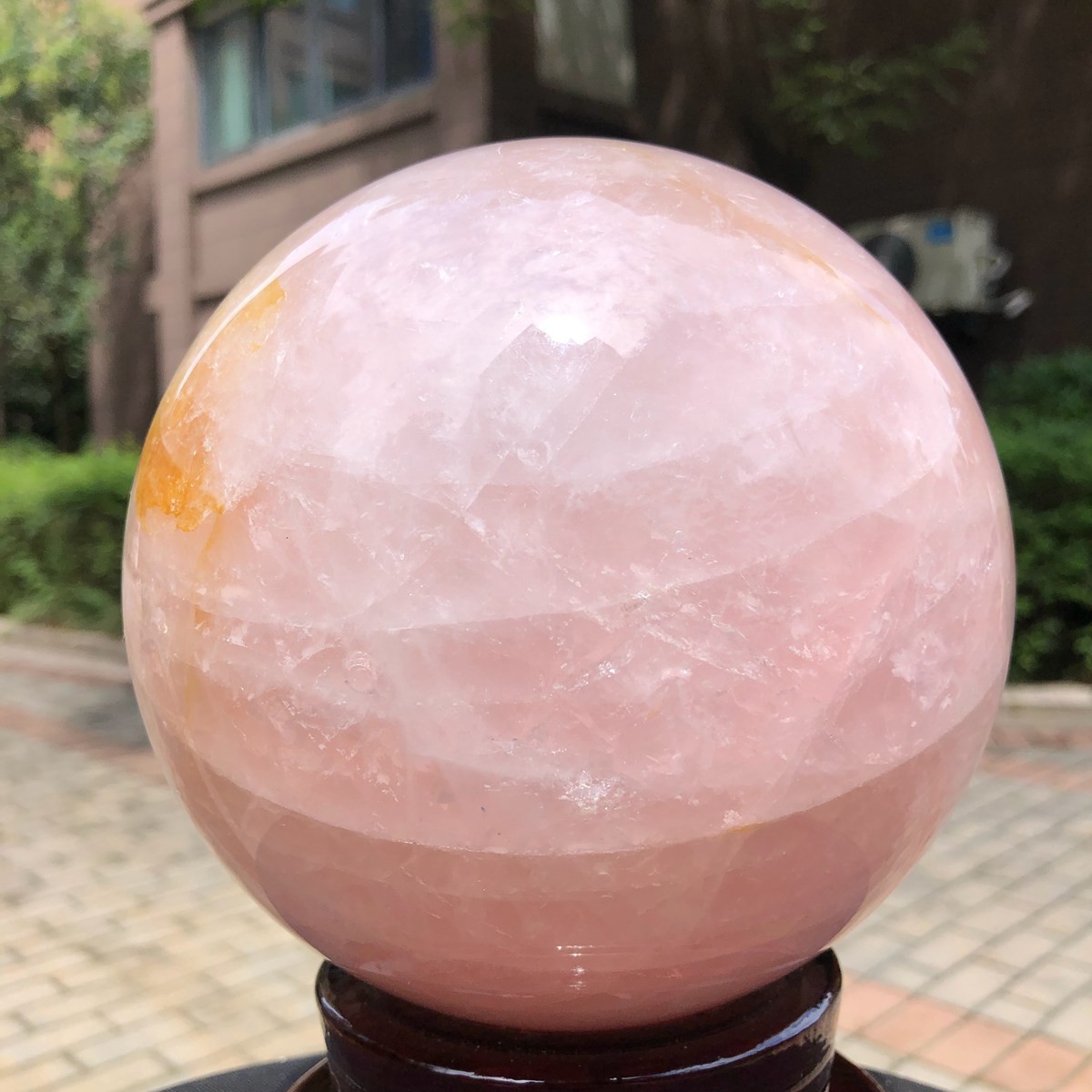 8.99LB Rare Natural Pink Crystal Ball Quartz Crystal Reiki Healing 1607