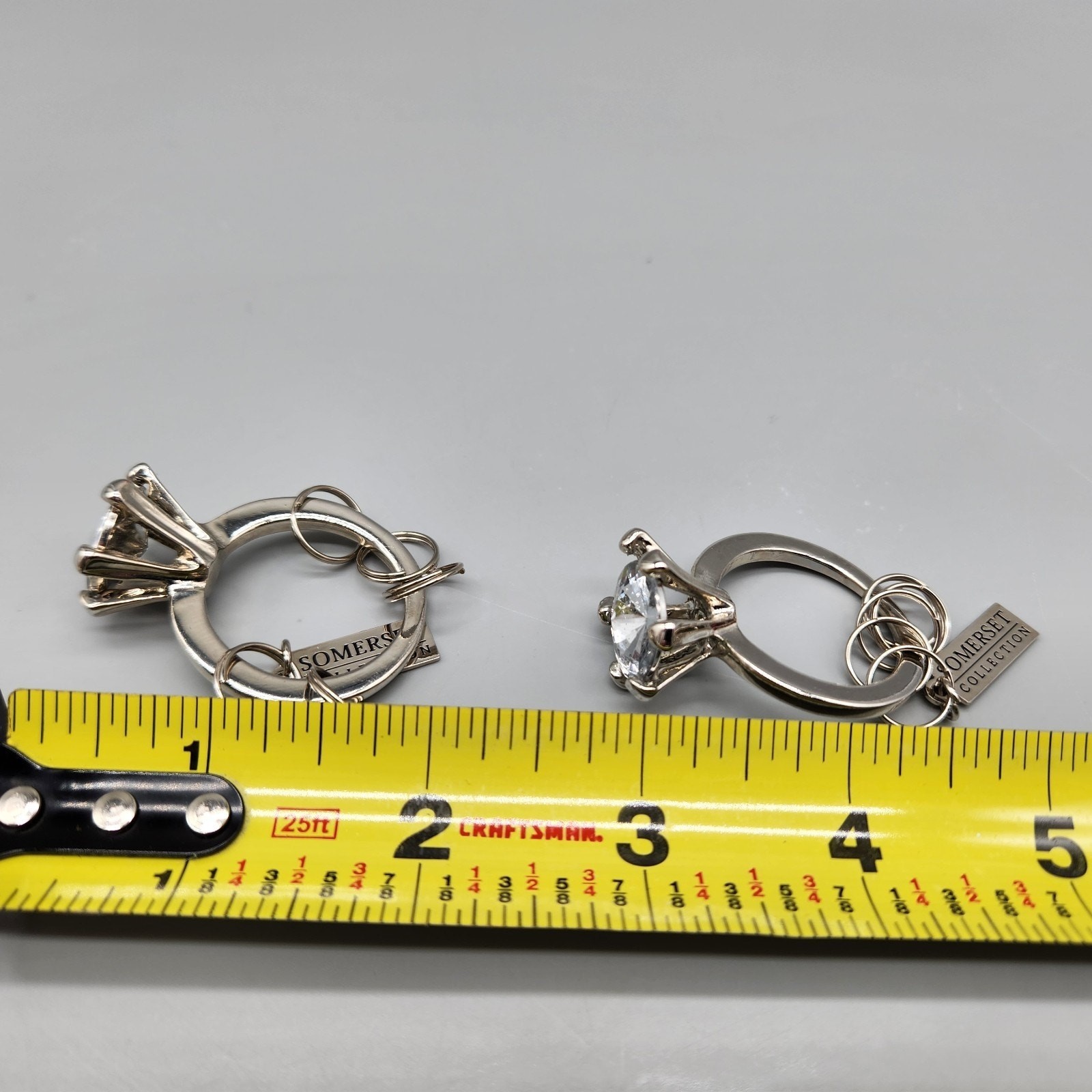 Engagement Ring Keyring Keychain Somerset Collection Lot of 2 (Faux Diamond) HTF