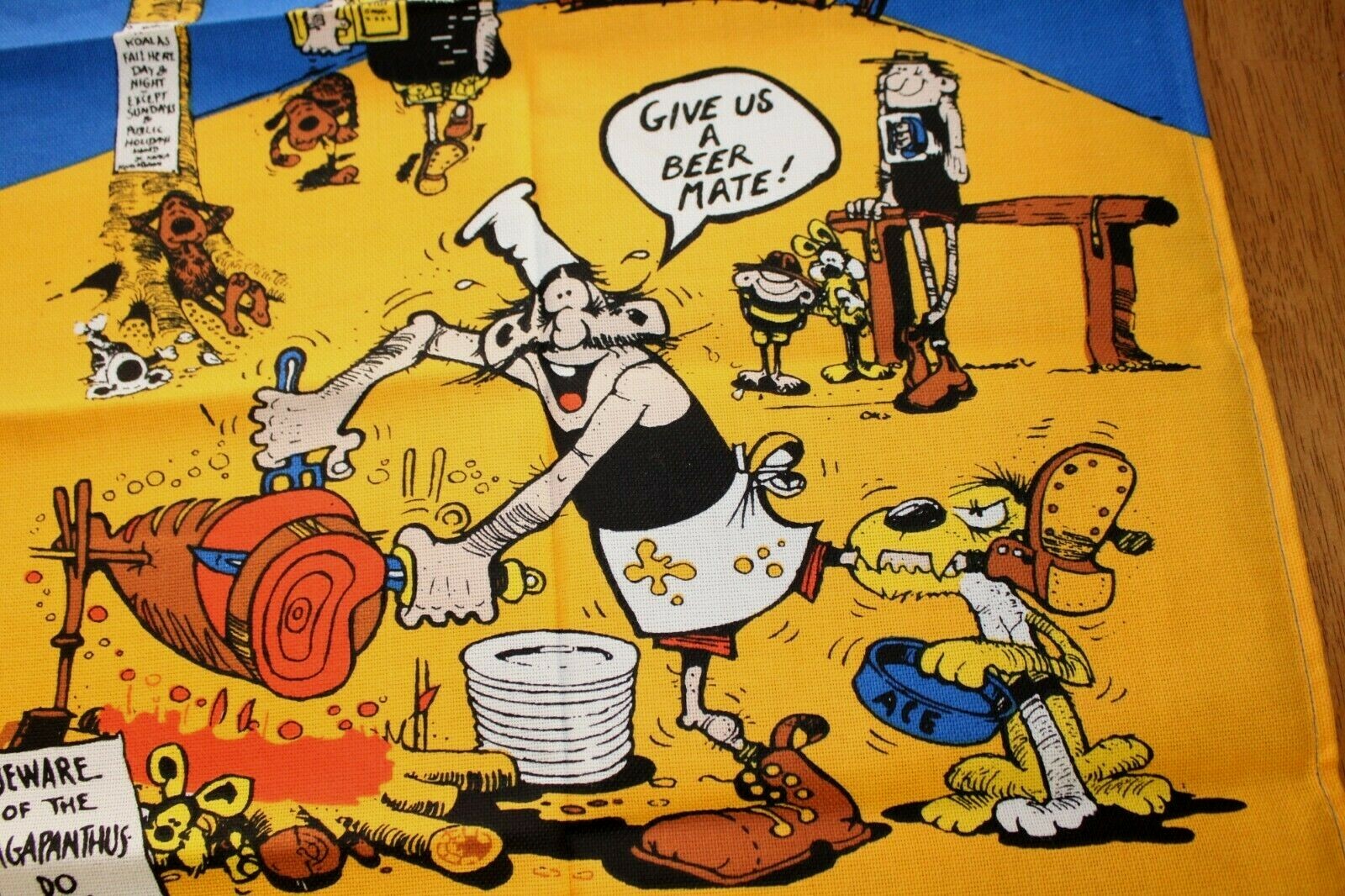 Vintage Ettamogah Pub Queensland Australia Murray Views Aussie BBQ Tea Towel-BR4