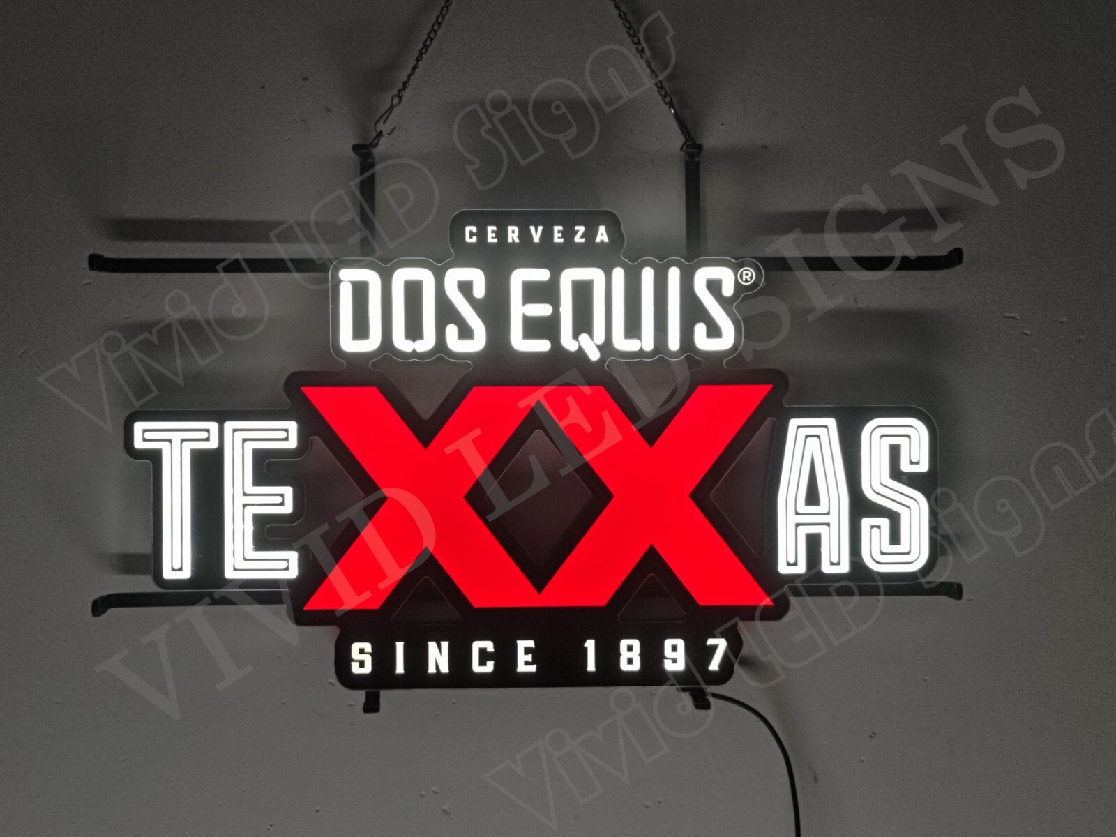 Dos Equis XX Beer Texas 24″ Vivid LED Neon Sign Light Lamp With Dimmer