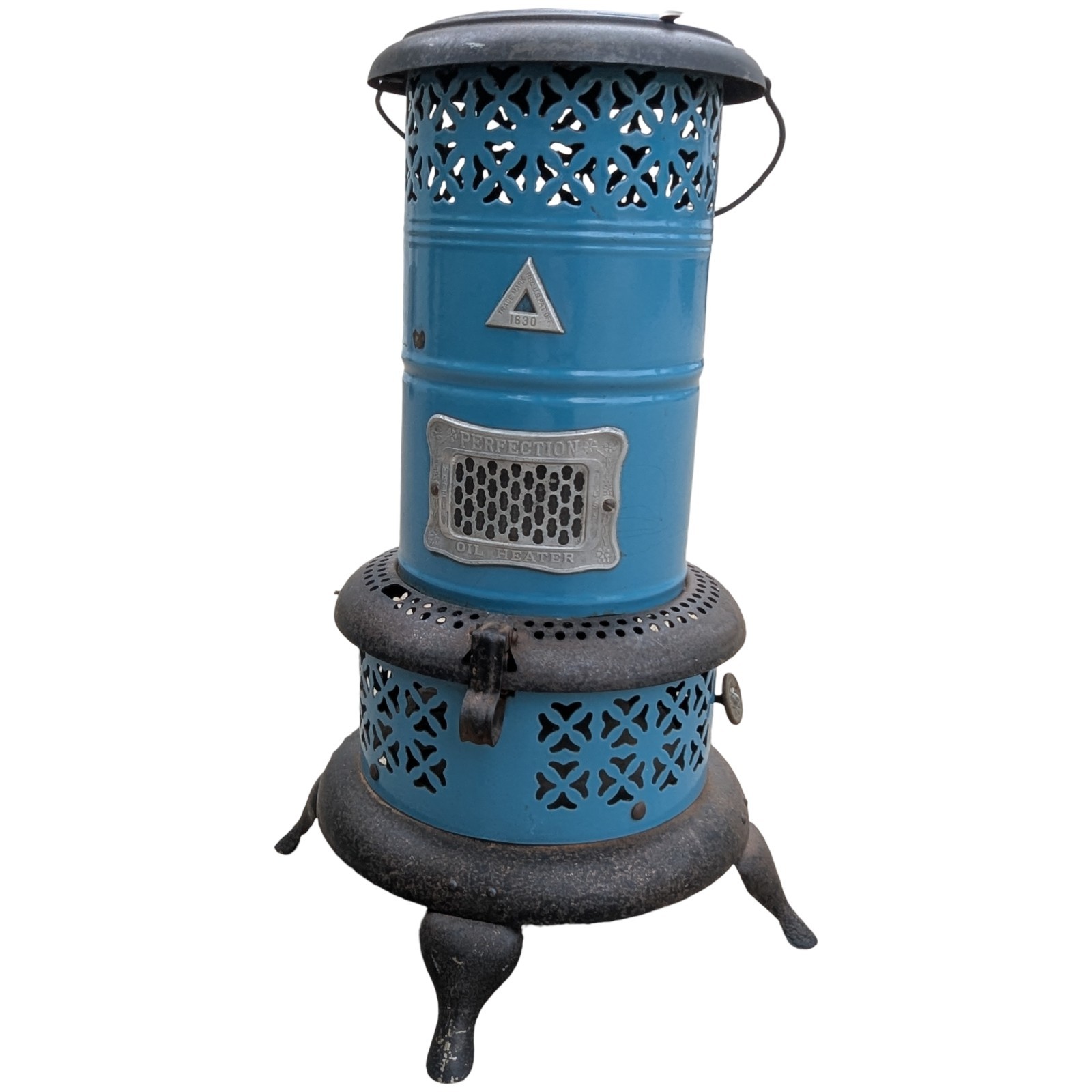 🔥👀 Perfection #1630 Kerosene Oil Heater Blue Enamel CLEAN/COMPLETE Made In USA