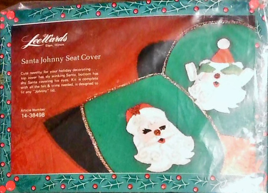 Vintage Funny Christmas Gift Lee Wards Santa Johnny Seat Cover Kit Felt Gag Gift