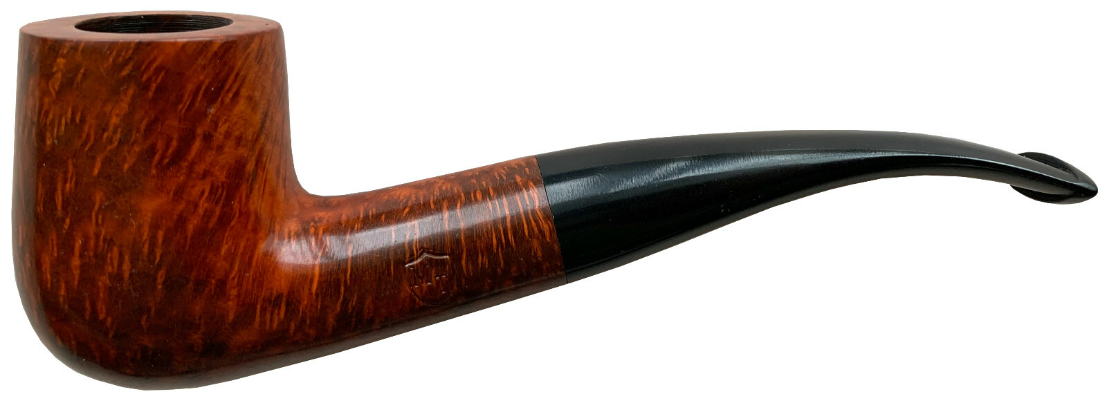 Mitchell Thomas Orange Smooth Bent Billiard Briar Pipe Vulcanite Stem – 4011K