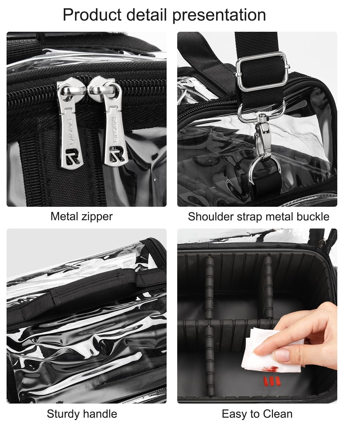 TANTO Makeup Brush Case Clear Extra Large Cosmetic Organizer Holder Professional