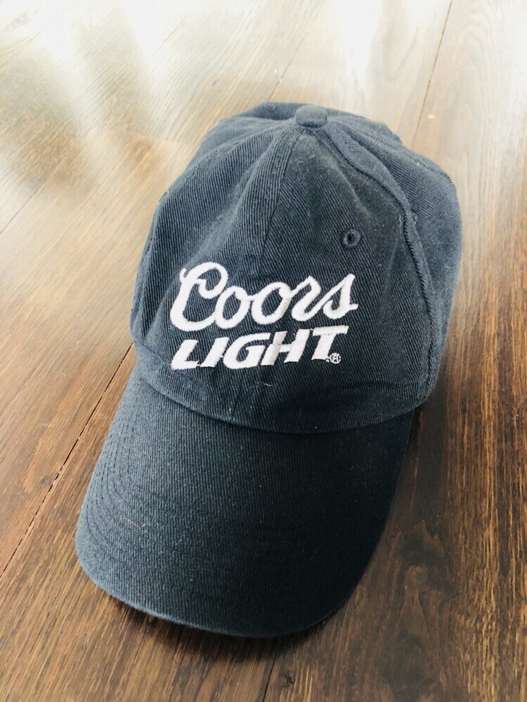 VINTAGE KUDZU DELTA COORS LIGHT BEER LOGO BLACK W/SILVER SCRIPT SNAPBACK HAT CAP