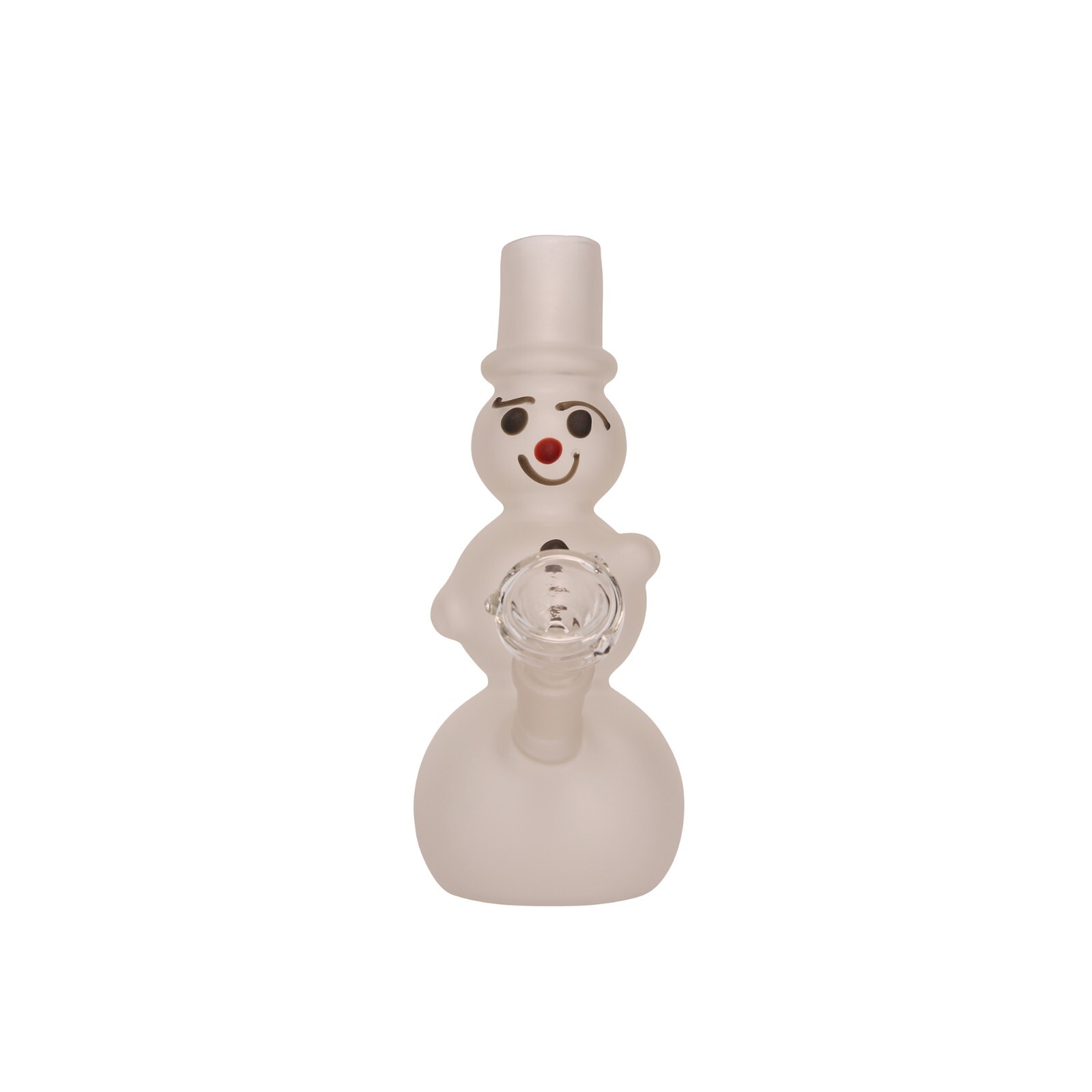 7in Frosted Snow Man Glass Bong Hookah Water Smoking Pipe Bubbler 14mm Male Bowl
