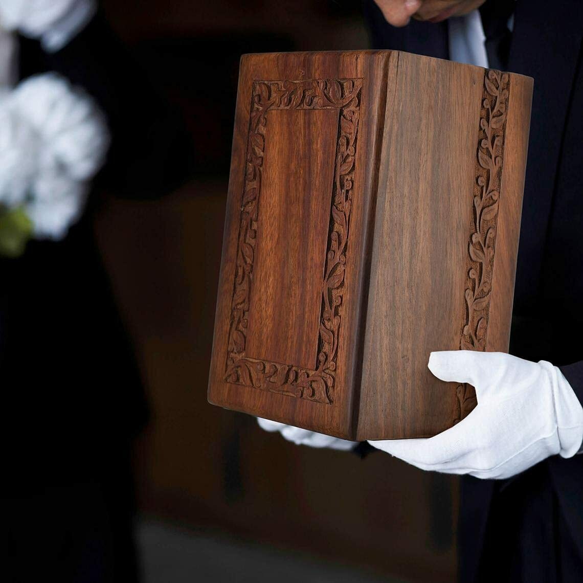 Wooden Cremation Urn for Human Ashes – Rosewood Adult Funeral Box