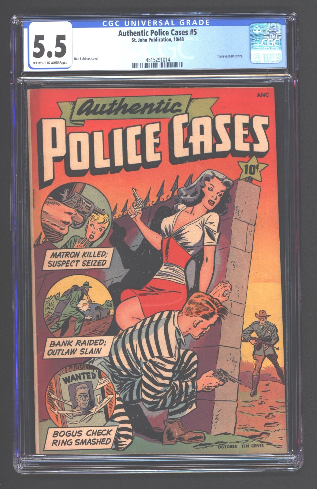 Authentic Police Cases 5 CGC 5.5 Bob Lubbers Cover