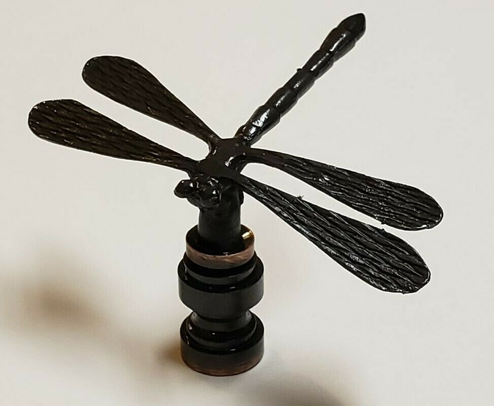 DARK BRONZE FINISH CAST METAL DRAGONFLY LAMP FINIAL 1 5/8″H LAMP PART 11241JB