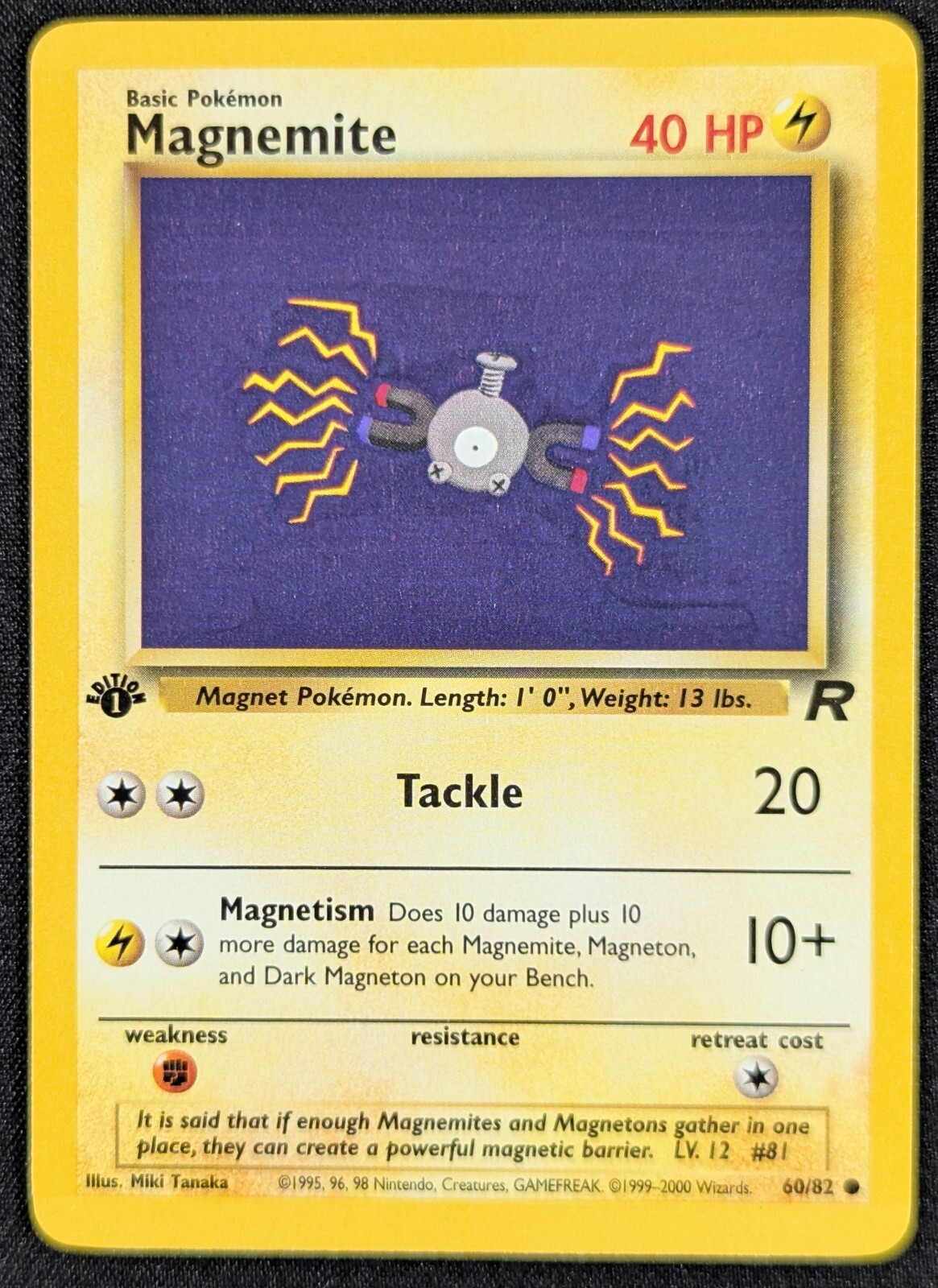 Magnemite 2000 Team Rocket 1st Edition WOTC Vintage Pokemon Card 60/82 (NM)