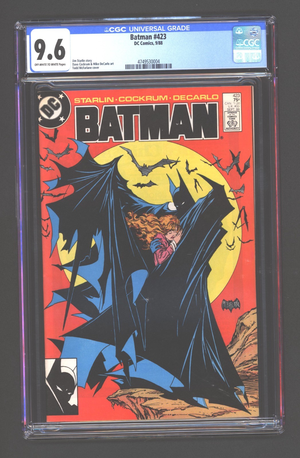 Batman 423 CGC 9.6 Todd Mcfarlane Cover 1988