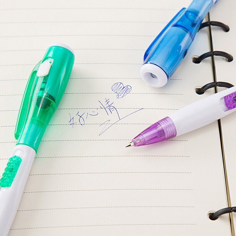 1x Multifunctional Ballpoint Ball Point Pen With LED Flashlight Light Pens