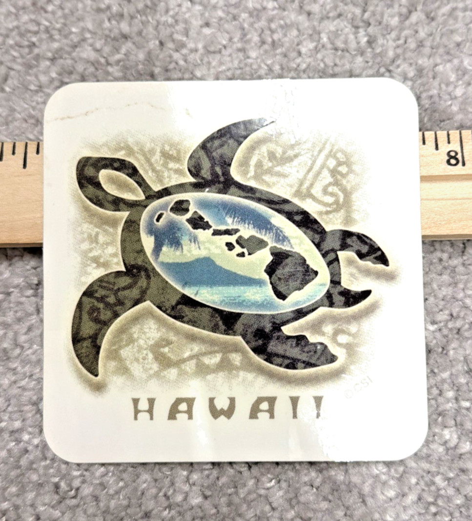 Hawaiian Honu Turtle Glossy Size 3.75×3.75″ Square Sticker Multicolor