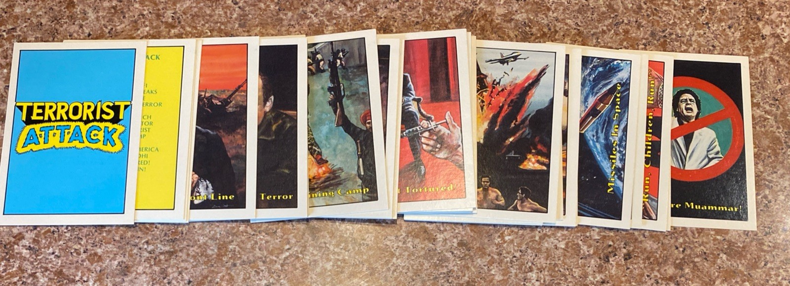 Complete 35 Card Set Terrorist Attack Cards 1987 Piedmont Candy Company
