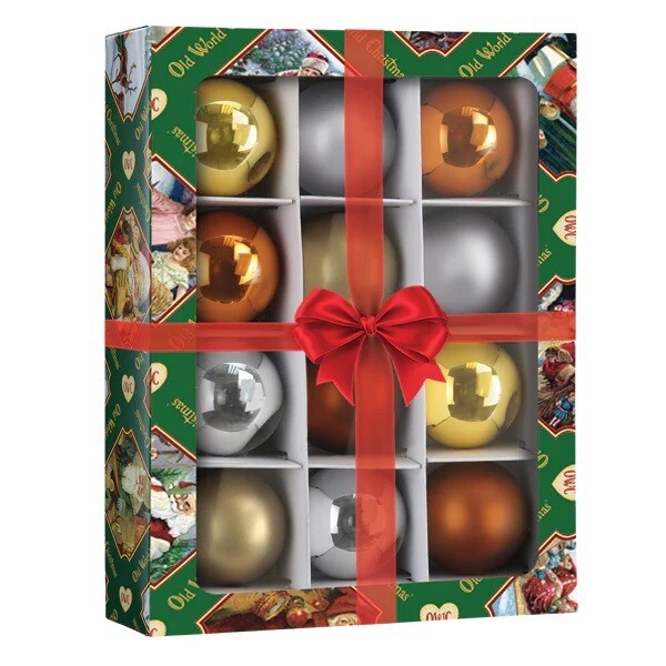 Old World Christmas 1 ½” Assorted Mini Autumn Ball Ornaments ~~ Set of 12