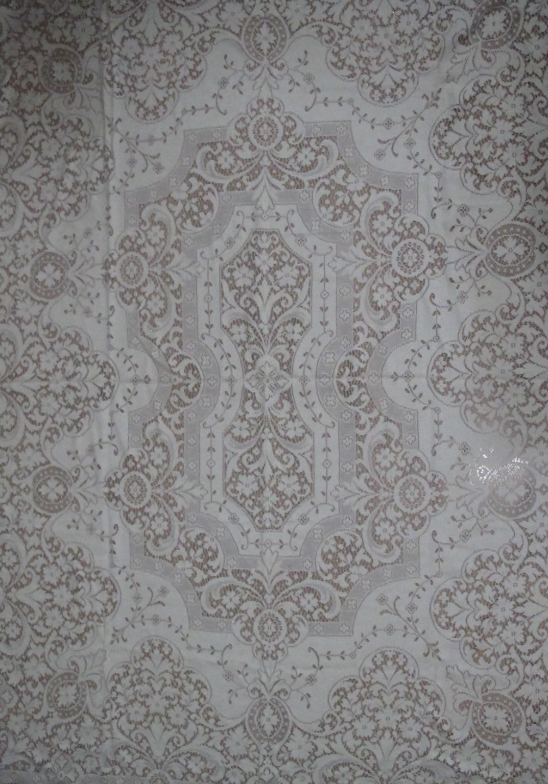 VTG Quaker Lace Pattern 1100 Embassy Oblong Table Cloth 70×50 Cottage Core 1970s