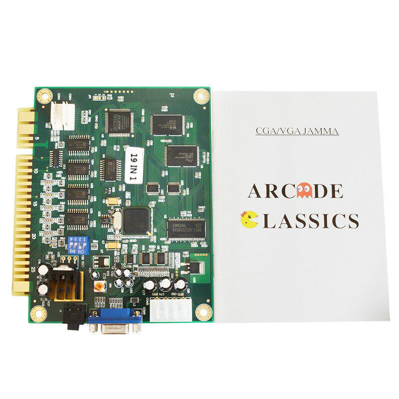 19 IN 1 Arcade Classics Horizontal Jamma Board VGA CRT/LCD PCB Arcade Board US