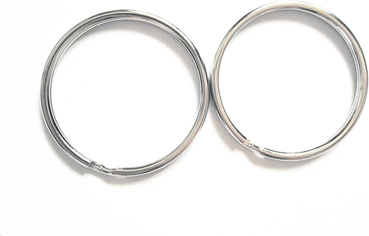 50 Pcs 38Mm 1.5″ round Edged Split Key Chain Ring Connector Keychain Keyring,Sil