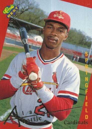 #182 SPRINGFIELD CARDINALS # ALAN BATTLE CARD CLASSIC BEST GOLD ’93