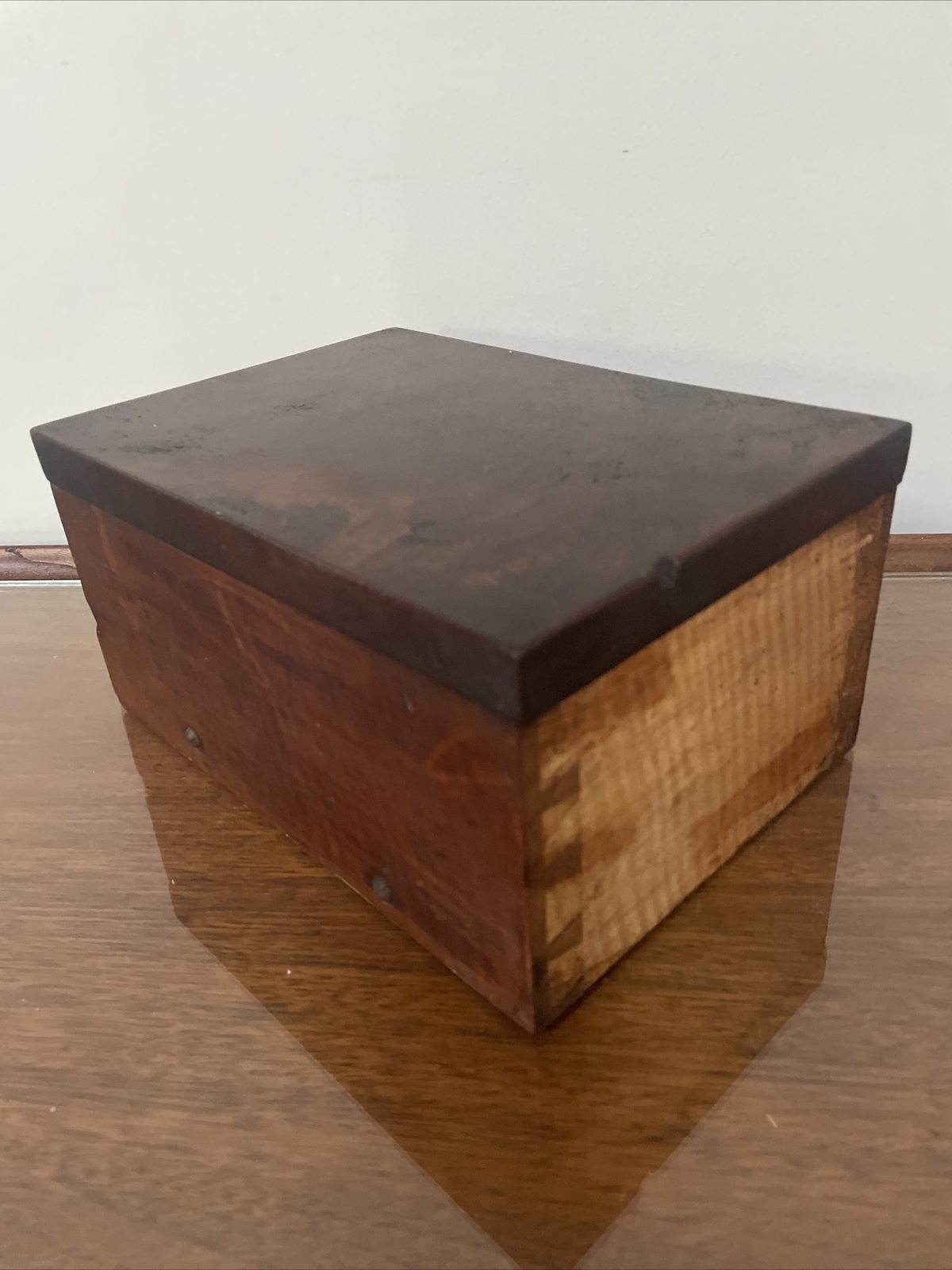 RARE AQ 0.75” Thick Hefty Hard Solid Wooden Chest~4 Lbs & 9.5”L x6.85”W x4.5”H