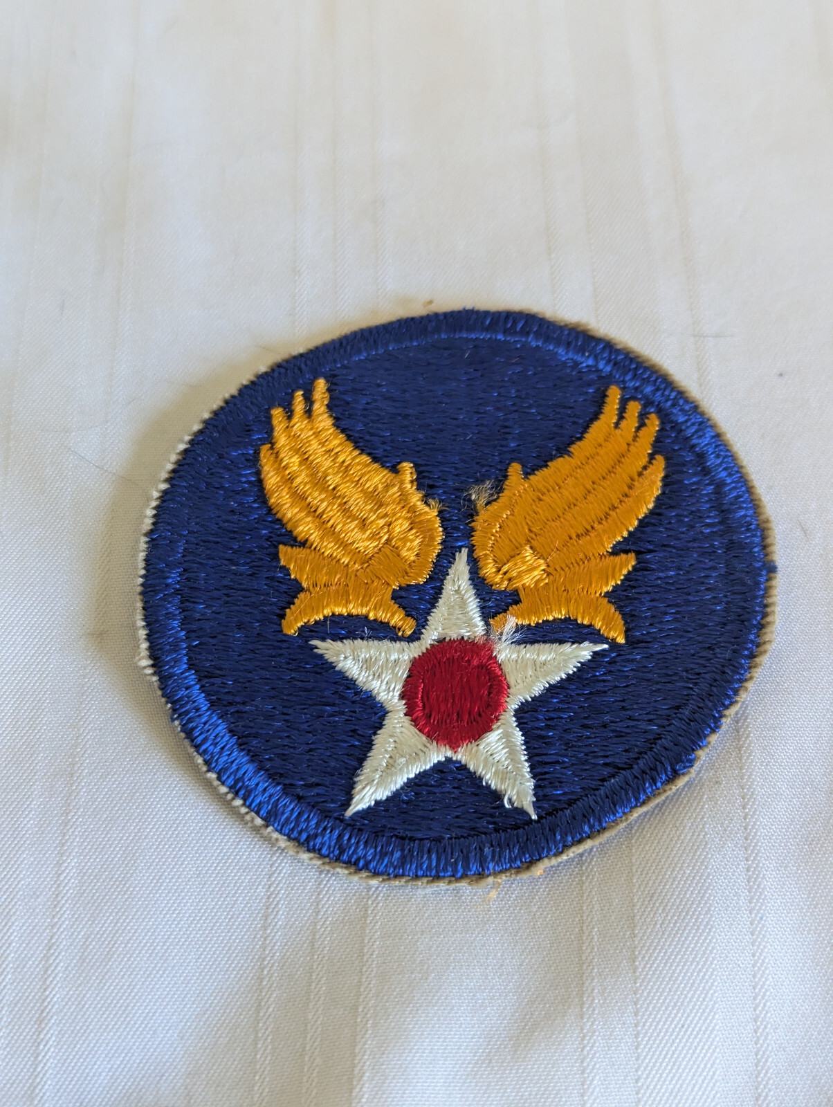WWII US Army Air Corps repro patch 2.5″ across red white blue gold wings