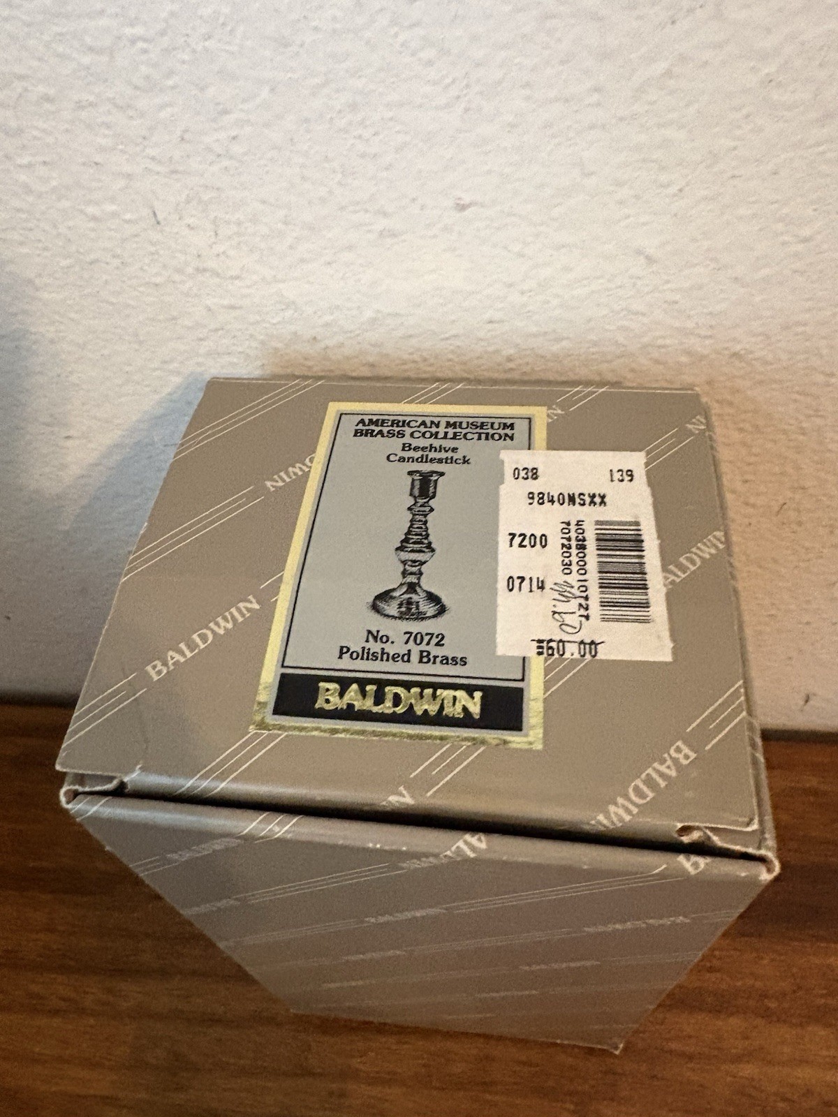 BALDWIN Polished Brass Candlestick, American Museum Collection- BEEHIVE, 7.5″