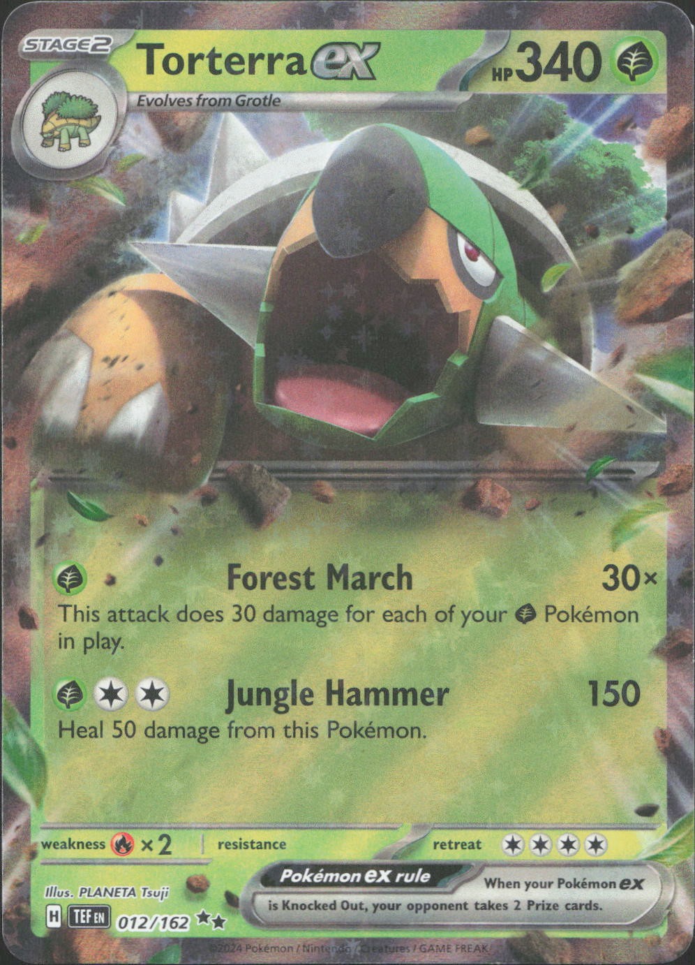 Pokemon Torterra ex 012/162 Double Rare Temporal Forces Holo Near Mint