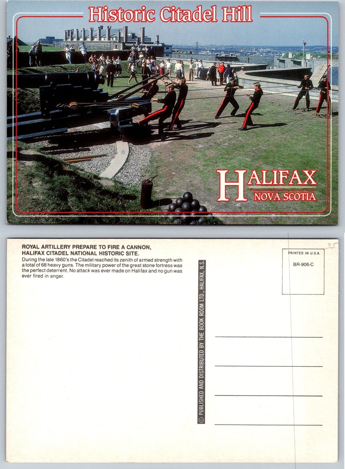 Historic Citadel Hill Halifax NS Royal Artillery Cannon Postcard
