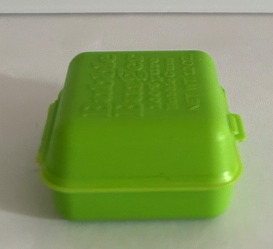 Vtg 1980’s Fleer BUBBLE BURGER BUBBLE GUM Empty Container LIME GREEN Free Ship