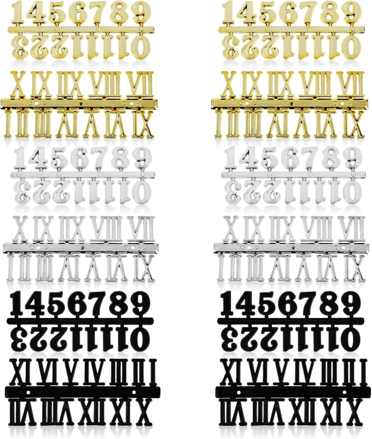 12-Piece Self-Adhesive Clock Numbers Kit for DIY Wall Clock Repair and Design