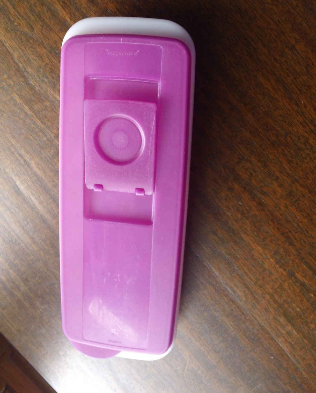 Tupperware Ice Cube Tray w/ Fuchsia Lid-GU