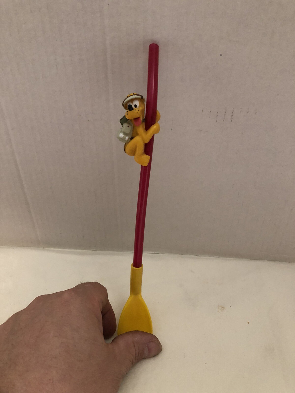Disney Parks Animal Kingdom Pluto Red Yellow Plastic Drinking Straw Souvenir